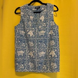 Reyn Spooner Blue Lahaina Sailor Sleeveless Blouse